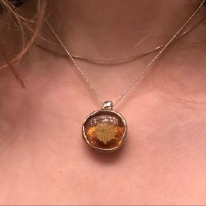 FreeHeartsArt Silver And Paper Flowers Necklace